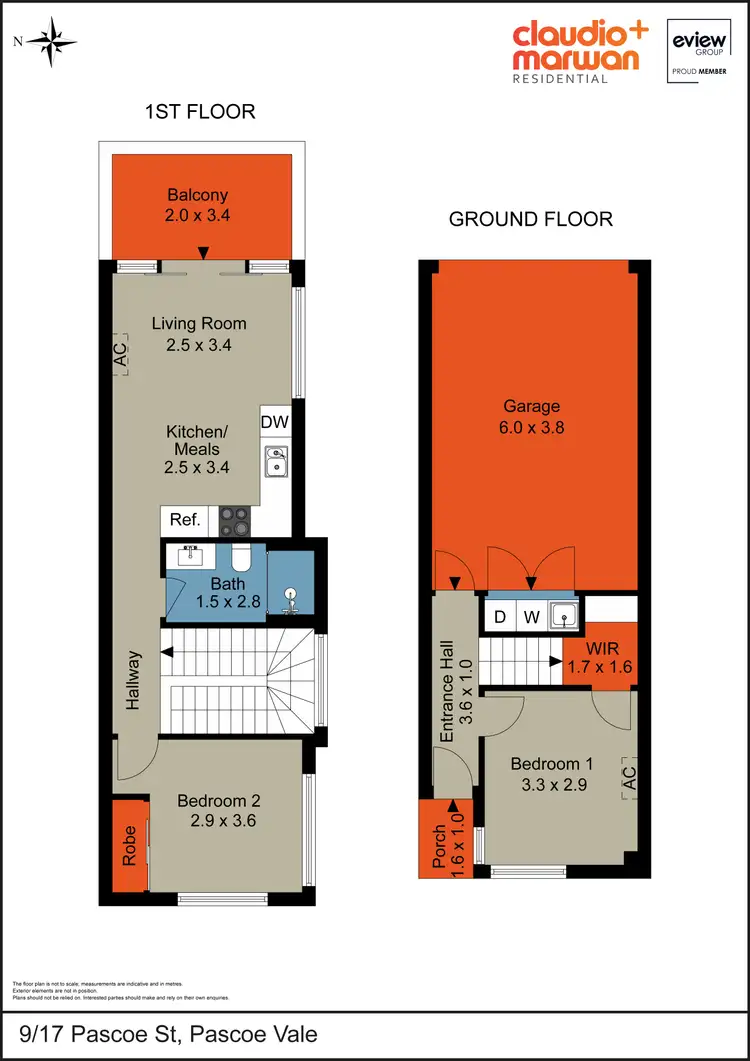 Floorplan of Homely townhouse listing, 9/17 Pascoe Street, Pascoe Vale VIC 3044