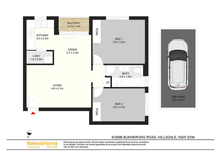 Floorplan of Homely unit listing, 8/266B Bunnerong Road, Hillsdale NSW 2036