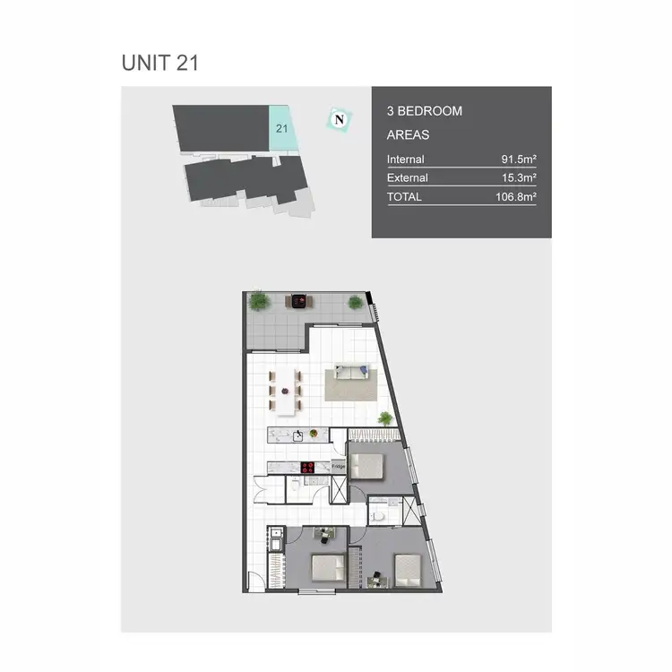 Floorplan of Homely unit listing, 21/66 Gamelin Crescent, Stafford QLD 4053