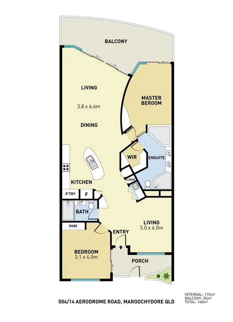 Floorplan of Homely unit listing, 504/14-20 Aerodrome Road, Maroochydore QLD 4558