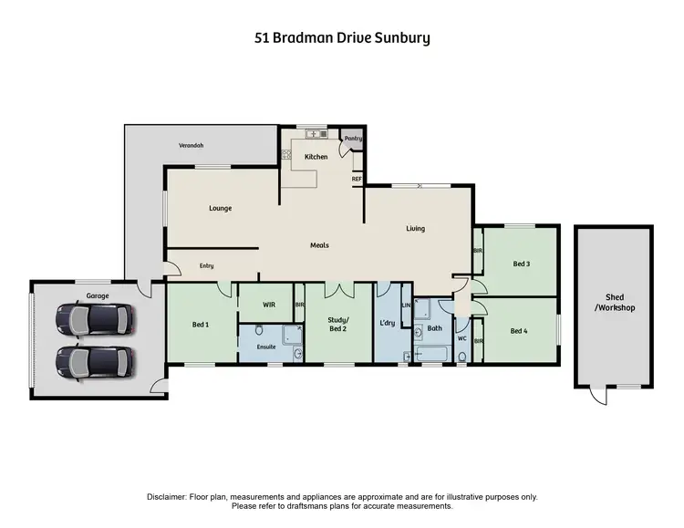 Floorplan of Homely house listing, 51 Bradman Drive, Sunbury VIC 3429