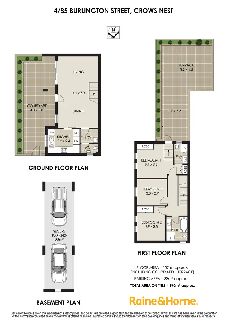 Floorplan of Homely townhouse listing, 4/85 Burlington St, Crows Nest NSW 2065