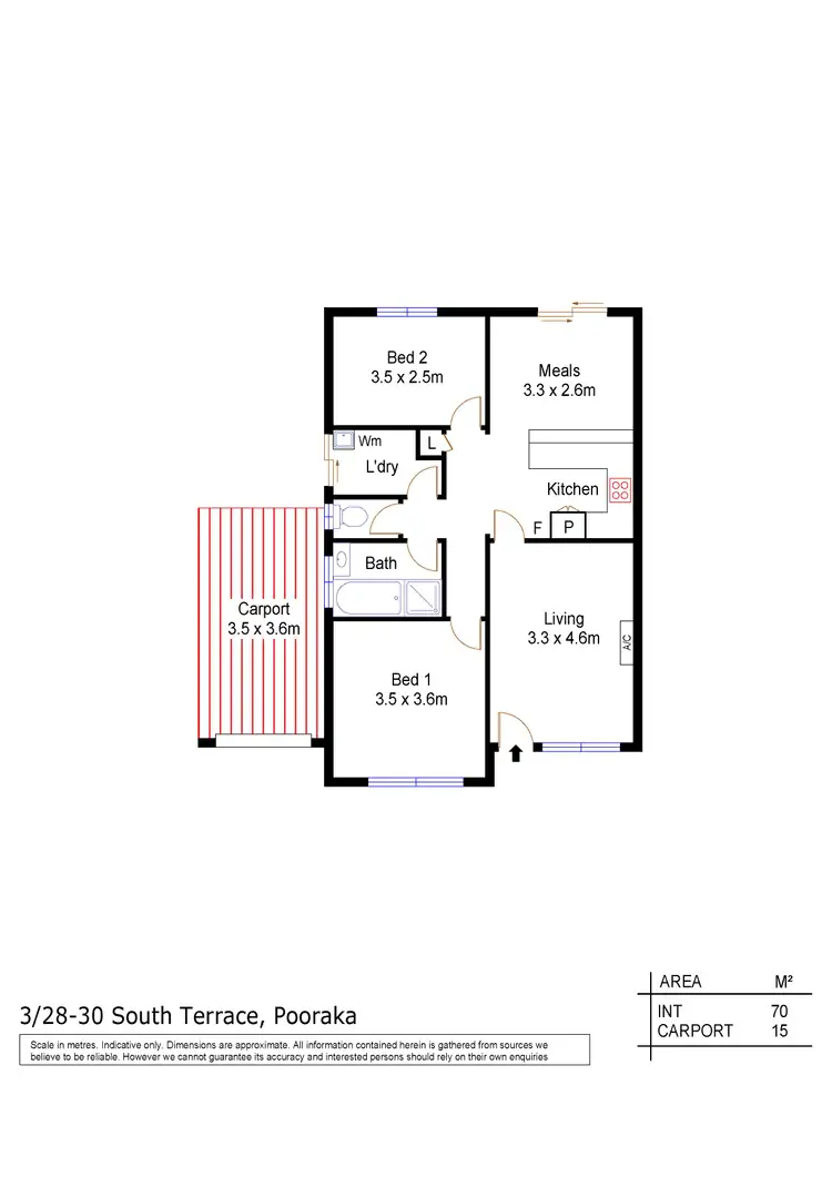 Floorplan of Homely unit listing, 3/28-30 South Terrace, Pooraka SA 5095