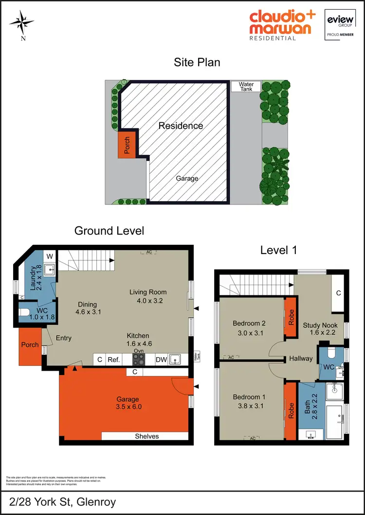 Floorplan of Homely townhouse listing, 2/28 York Street, Glenroy VIC 3046