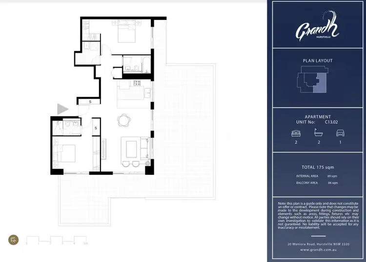 Floorplan of Homely unit listing, 1302/1C Greenbank Street, Hurstville NSW 2220
