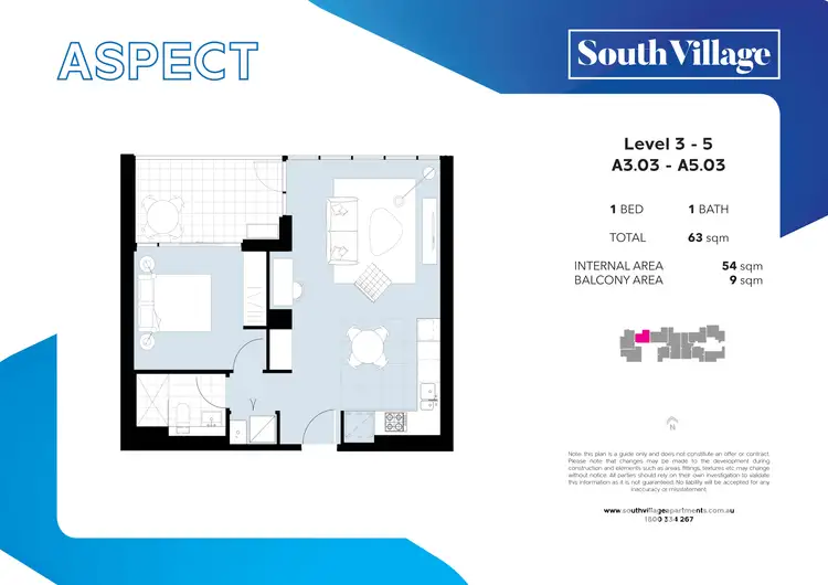 Floorplan of Homely apartment listing, A503/1 Village Place, Kirrawee NSW 2232