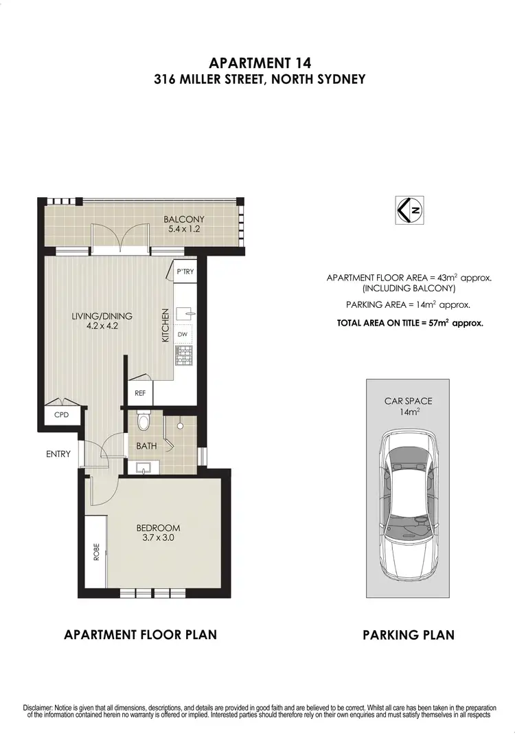 Floorplan of Homely unit listing, 14/316 Miller Street, North Sydney NSW 2060
