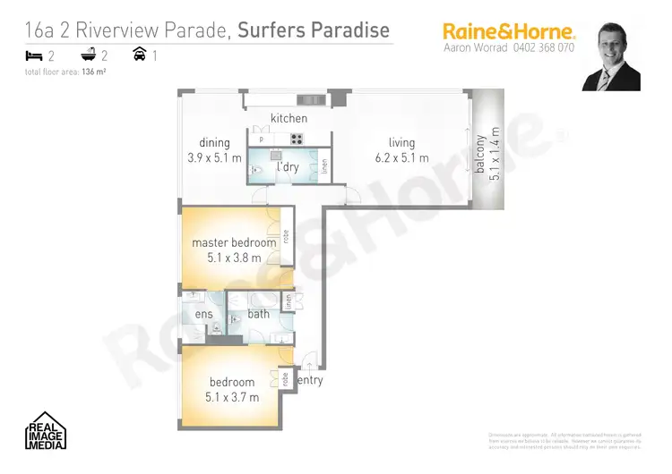 Floorplan of Homely unit listing, 16A/2 Riverview Parade, Surfers Paradise QLD 4217