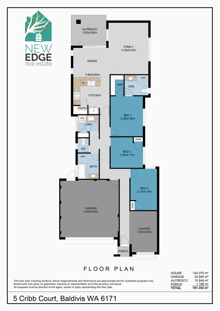Floorplan of Homely house listing, 5 Cribb Court, Baldivis WA 6171