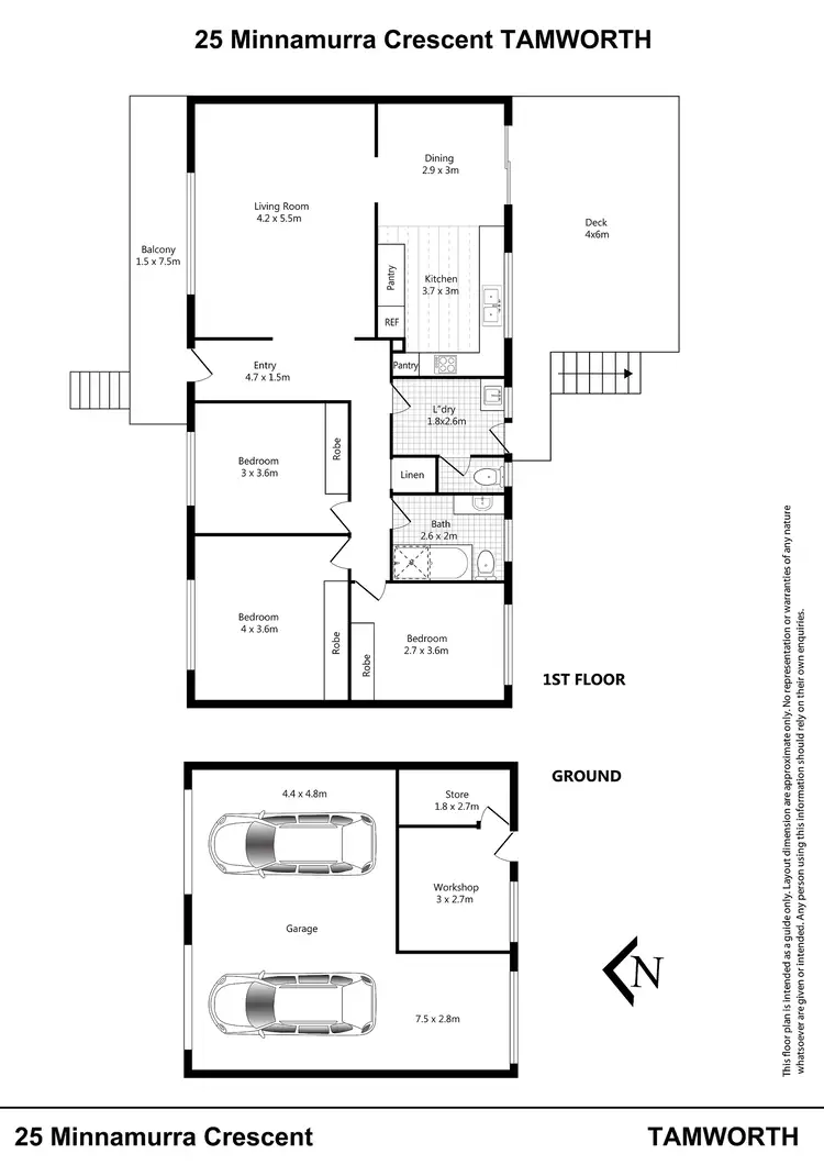 Floorplan of Homely house listing, 25 Minnamurra Crescent, Tamworth NSW 2340