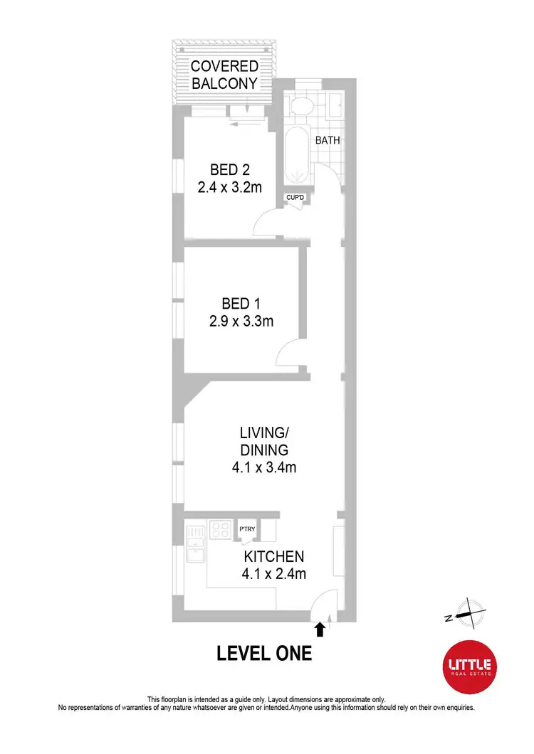 Floorplan of Homely apartment listing, 2/1 Lowe Street, Clovelly NSW 2031