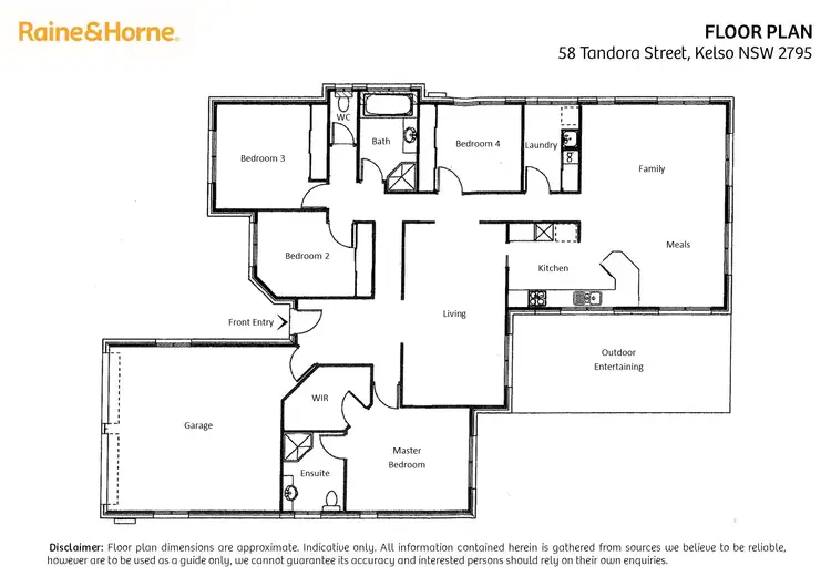 Floorplan of Homely house listing, 58 Tandora Street, Kelso NSW 2795