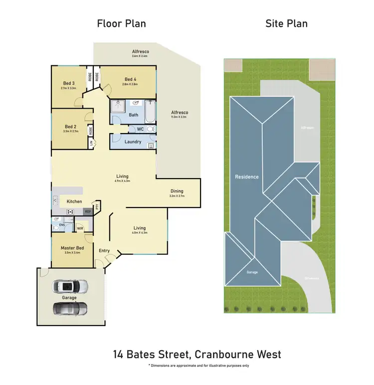 Floorplan of Homely house listing, 14 Bates Street, Cranbourne West VIC 3977