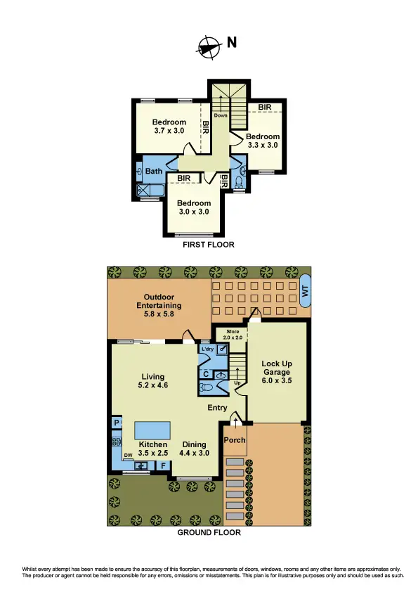 Floorplan of Homely townhouse listing, 1/1a Barb Street, Maribyrnong VIC 3032