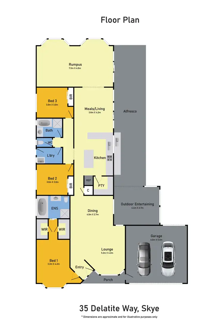 Floorplan of Homely house listing, 35 Delatite Way, Skye VIC 3977