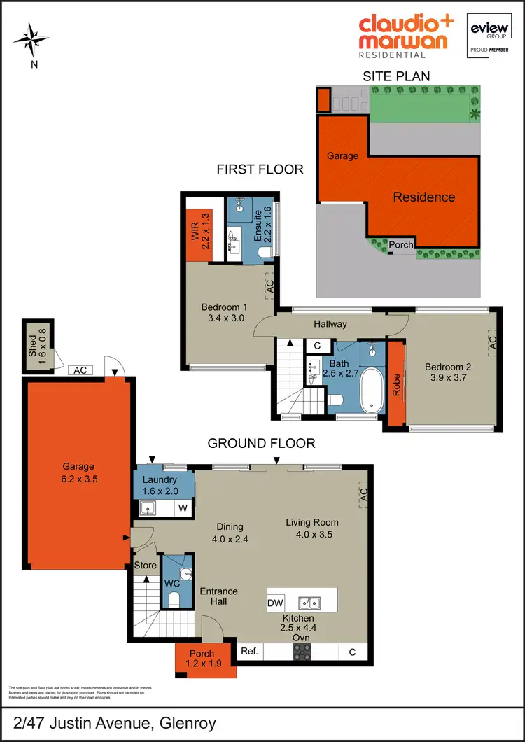 Floorplan of Homely townhouse listing, 2/47 Justin Avenue, Glenroy VIC 3046
