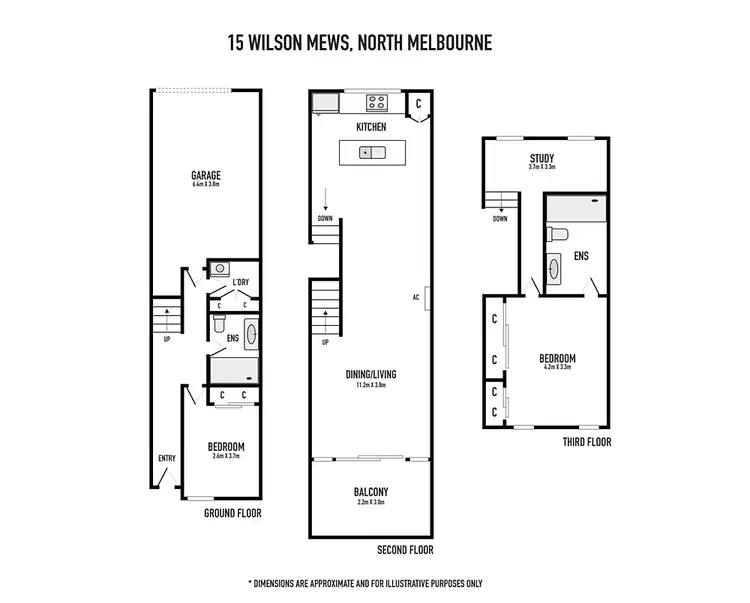 Floorplan of Homely townhouse listing, 15 Wilson Mews, North Melbourne VIC 3051