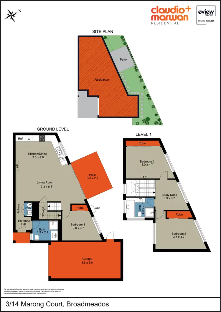 Floorplan of Homely townhouse listing, 3/14 Marong Court, Broadmeadows VIC 3047