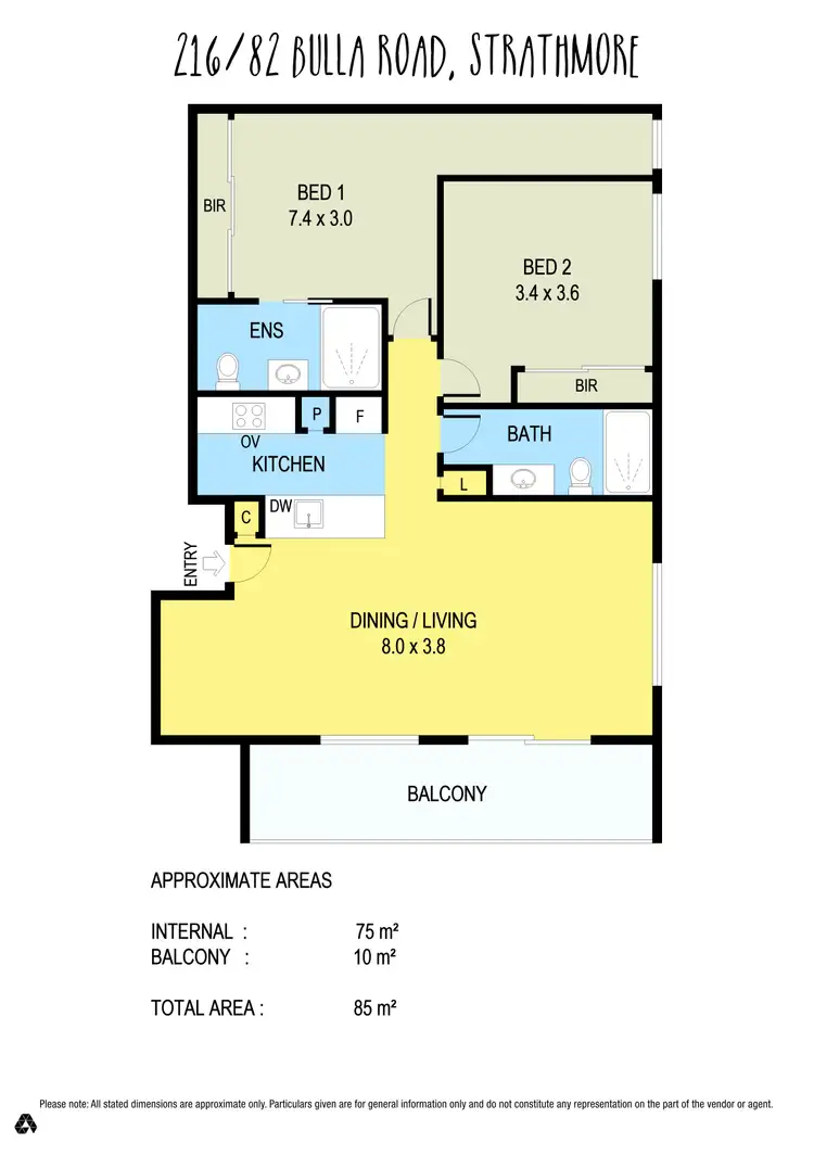 Floorplan of Homely apartment listing, 216/82 Bulla Road, Strathmore VIC 3041