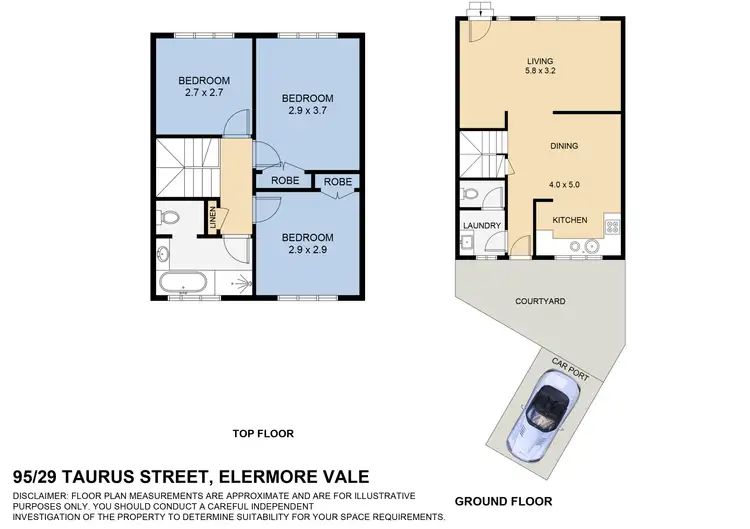 Floorplan of Homely townhouse listing, 95/29 Taurus Street, Elermore Vale NSW 2287