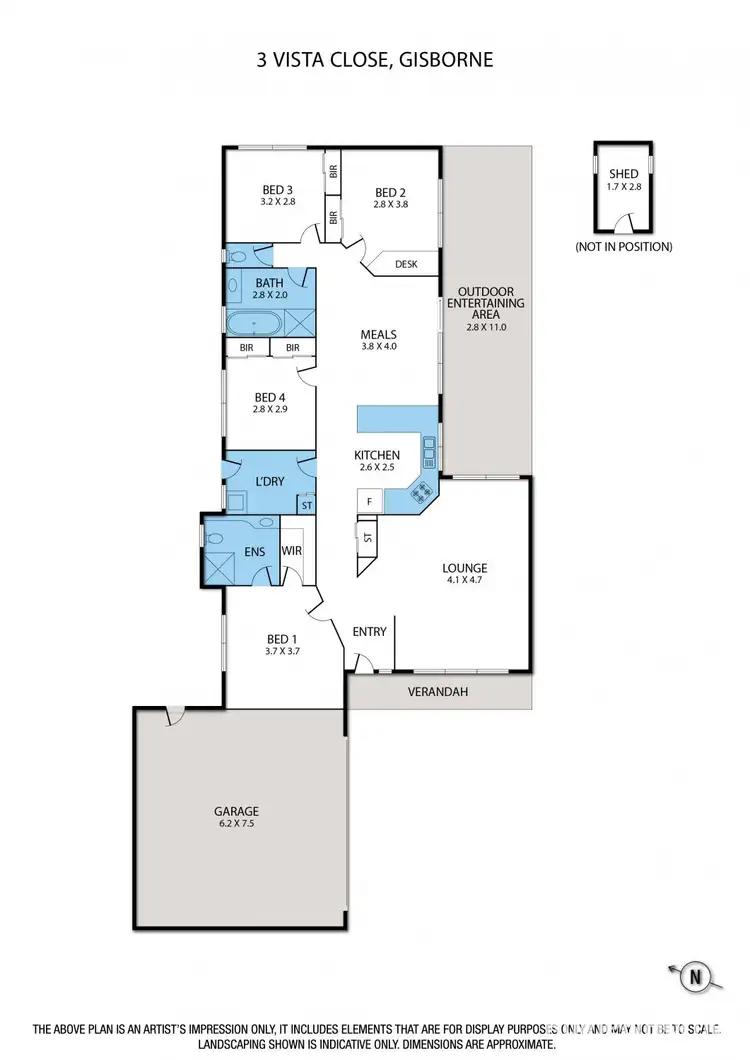 Floorplan of Homely house listing, 3 Vista Close, Gisborne VIC 3437