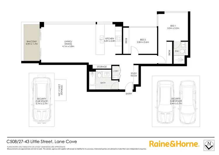 Floorplan of Homely apartment listing, C508/27-43 Little Street, Lane Cove NSW 2066