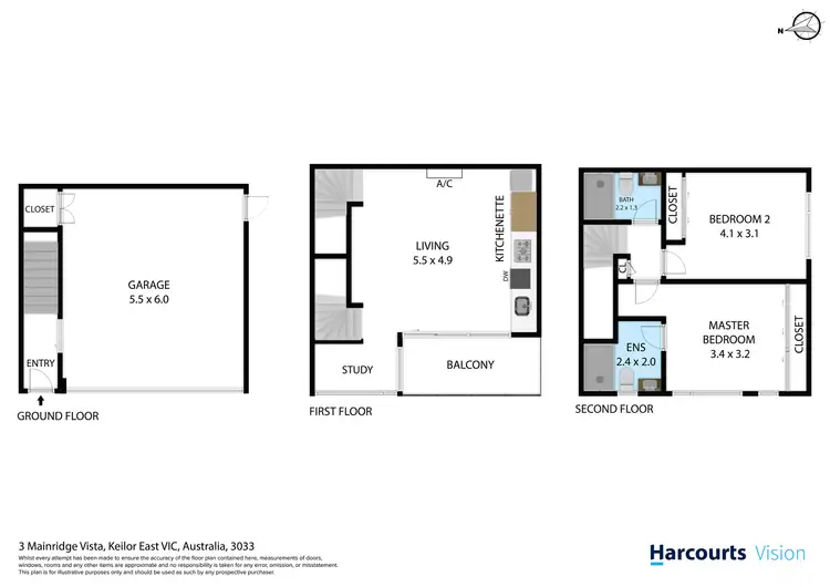 Floorplan of Homely townhouse listing, 3 Mainridge Vista, Keilor East VIC 3033