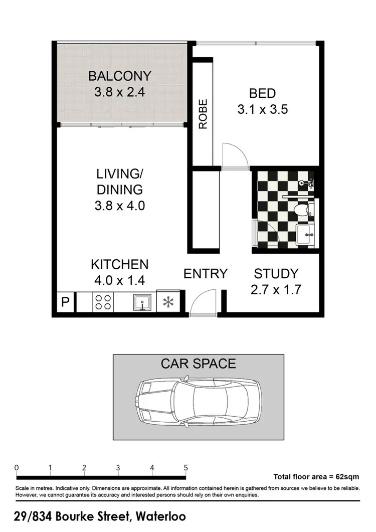 Floorplan of Homely apartment listing, 29/834 Bourke Street, Waterloo NSW 2017