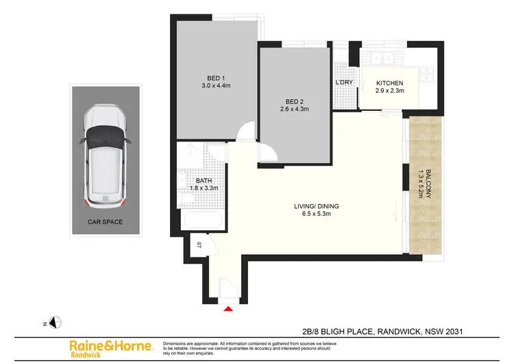 Floorplan of Homely apartment listing, 2B/8 Bligh Place, Randwick NSW 2031