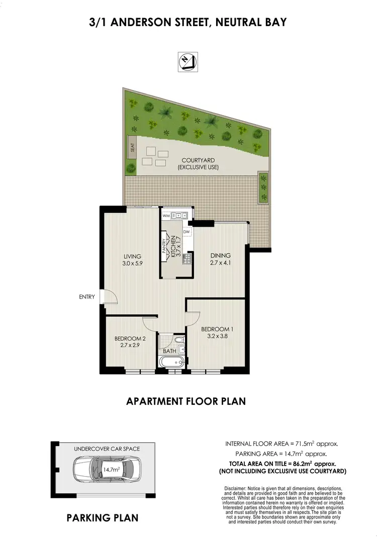 Floorplan of Homely apartment listing, 3/1 Anderson Street, Neutral Bay NSW 2089