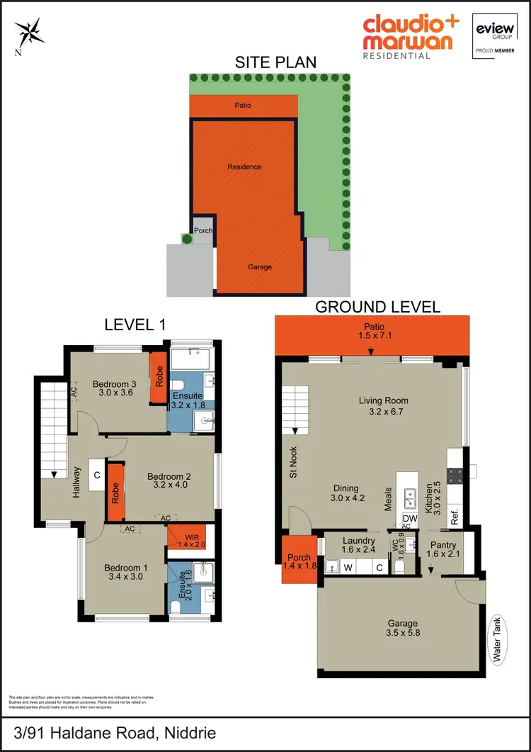 Floorplan of Homely townhouse listing, 3/91 Haldane Road, Niddrie VIC 3042