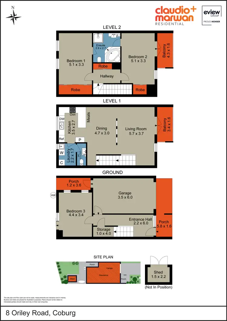 Floorplan of Homely townhouse listing, 8 Oriley Road, Coburg VIC 3058