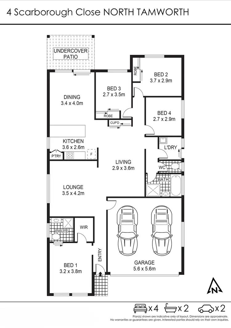 Floorplan of Homely house listing, 4 Scarborough Close, Tamworth NSW 2340