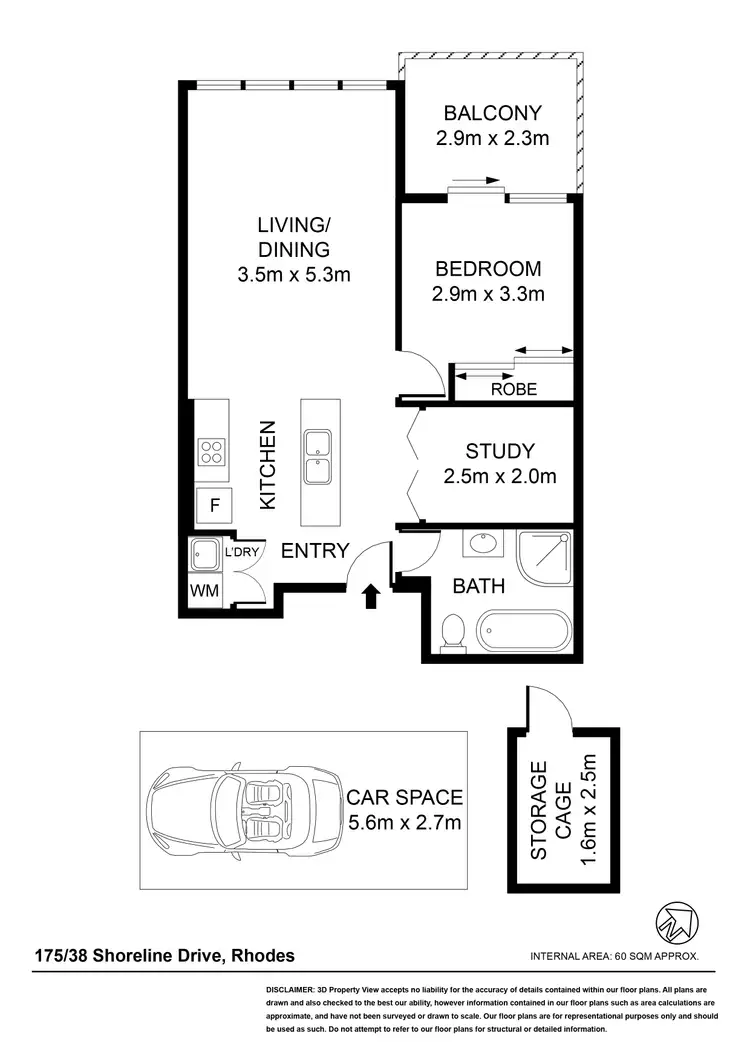 Floorplan of Homely apartment listing, 175/38 Shoreline Drive, Rhodes NSW 2138