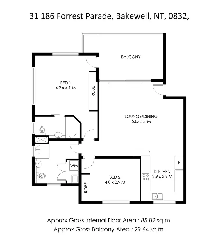 Floorplan of Homely unit listing, 31/186 Forrest Parade, Rosebery NT 832