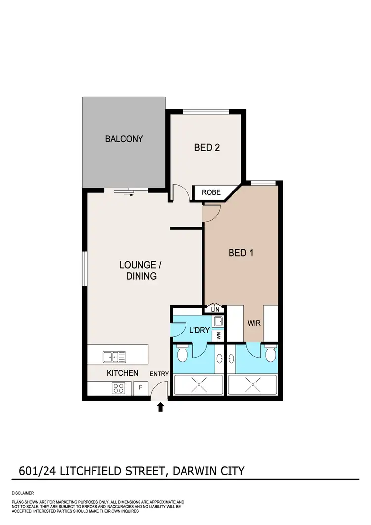 Floorplan of Homely apartment listing, 601/24 Litchfield Street, Darwin City NT 800