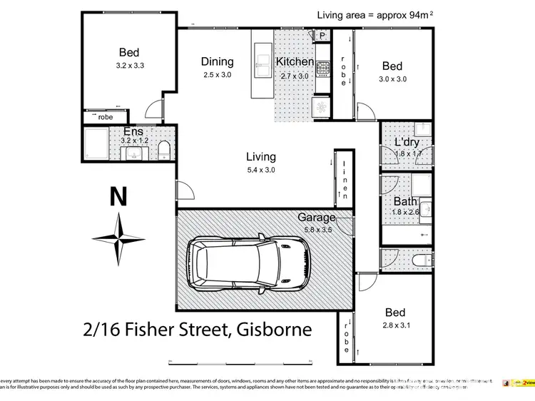 Floorplan of Homely house listing, 2/16 Fisher Street, Gisborne VIC 3437