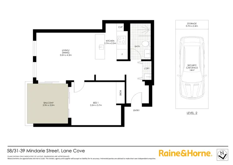 Floorplan of Homely apartment listing, 58/31-39 Mindarie Street, Lane Cove NSW 2066