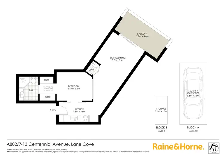 Floorplan of Homely apartment listing, A802/7-13 Centennial Avenue, Lane Cove NSW 2066