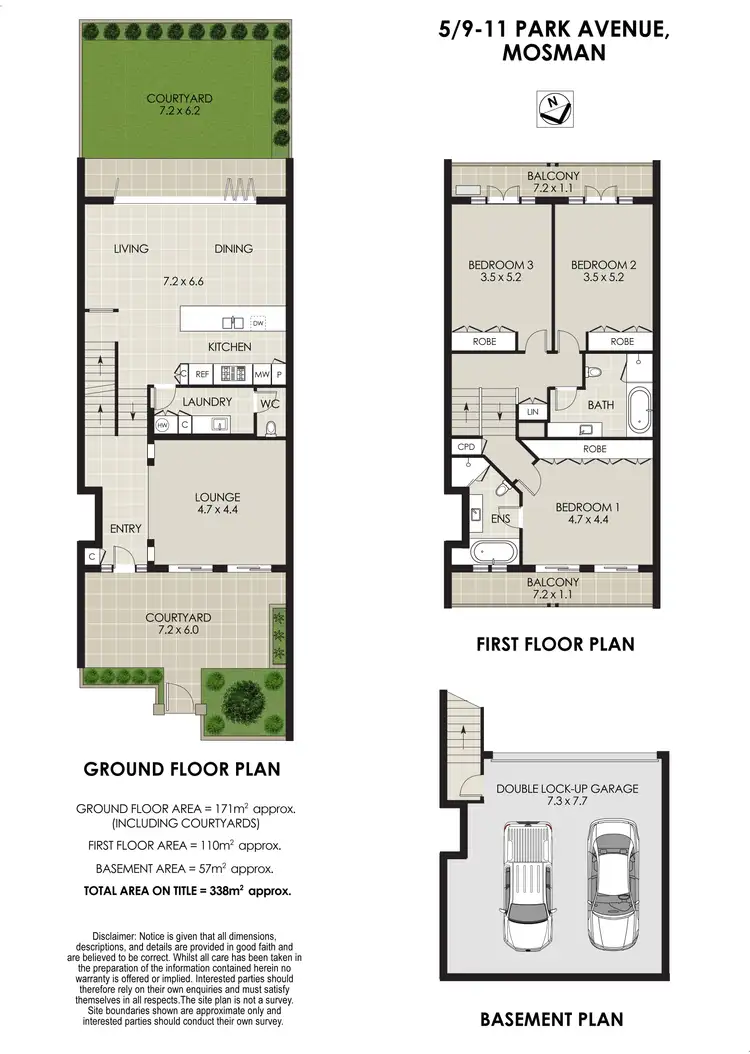 Floorplan of Homely townhouse listing, 5/9-11 Park Avenue, Mosman NSW 2088