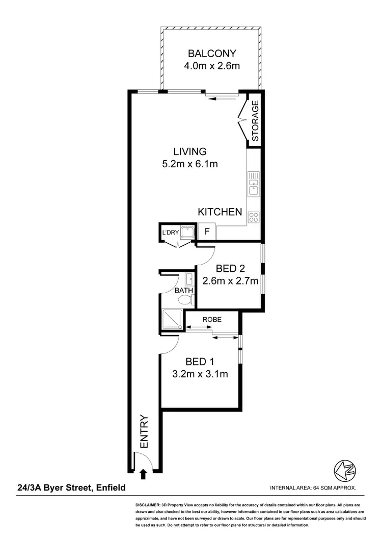 Floorplan of Homely apartment listing, 24/3a Byer Street, Enfield NSW 2136