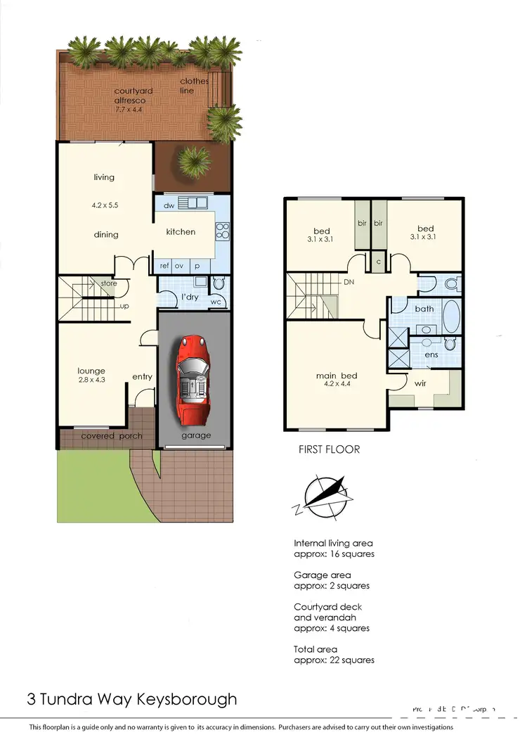 Floorplan of Homely unit listing, 3 Tundra Way, Keysborough VIC 3173