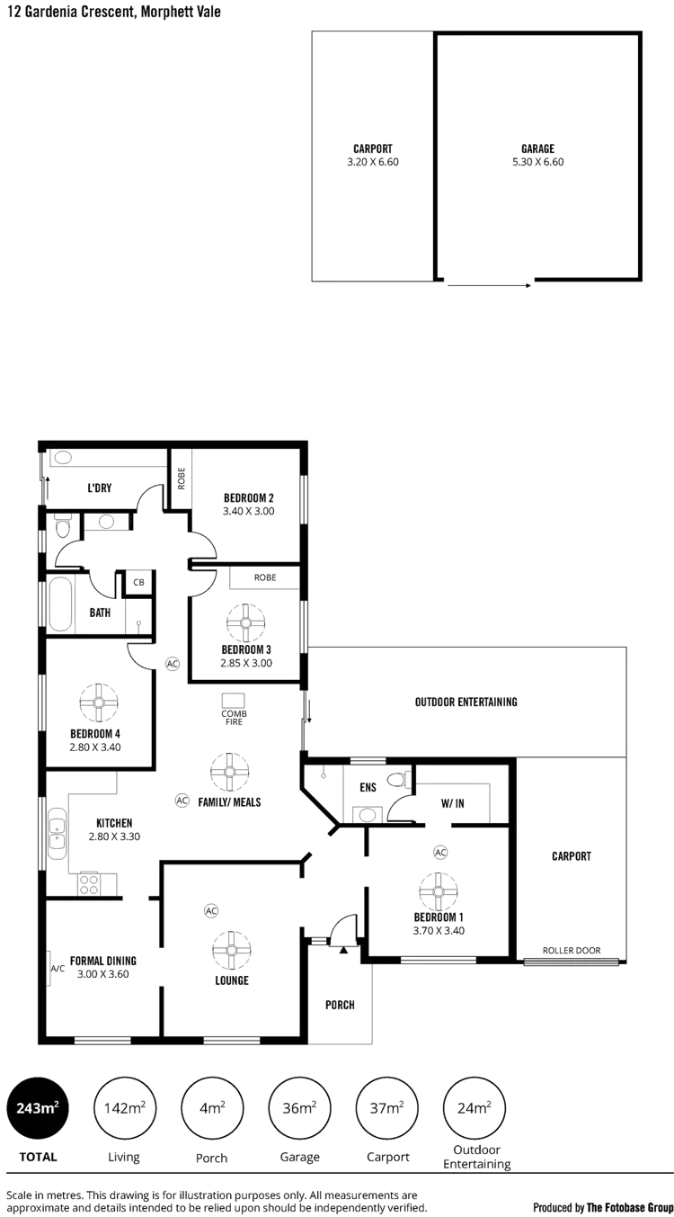 Floorplan of Homely house listing, 12 Gardenia Crescent, Morphett Vale SA 5162