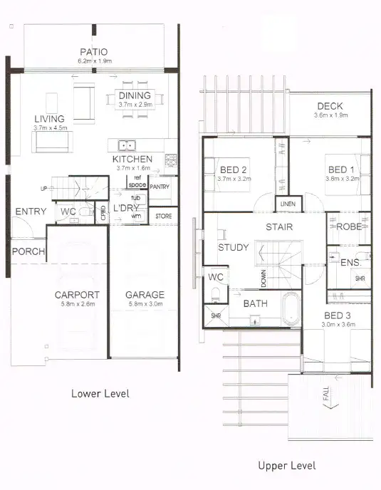 Floorplan of Homely townhouse listing, 60/34 O'Doherty Circuit, Nudgee QLD 4014