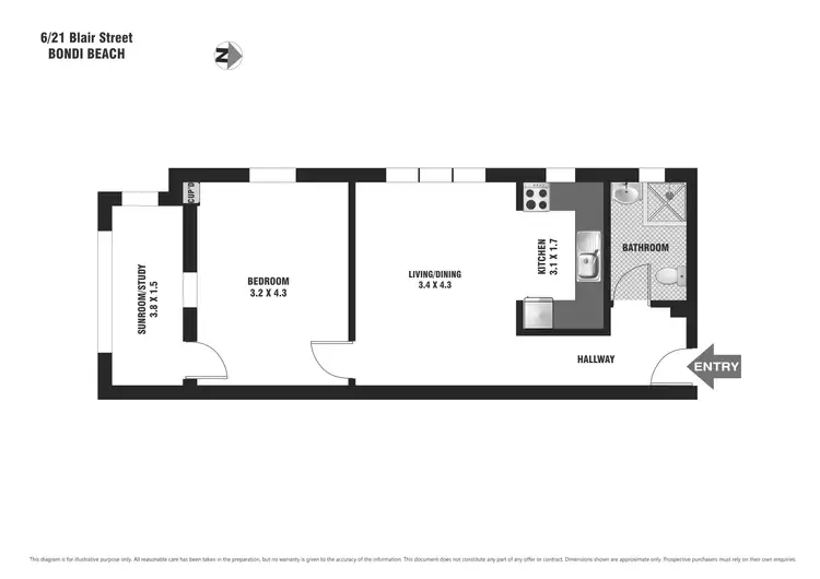Floorplan of Homely apartment listing, 6/21 Blair Street, Bondi Beach NSW 2026