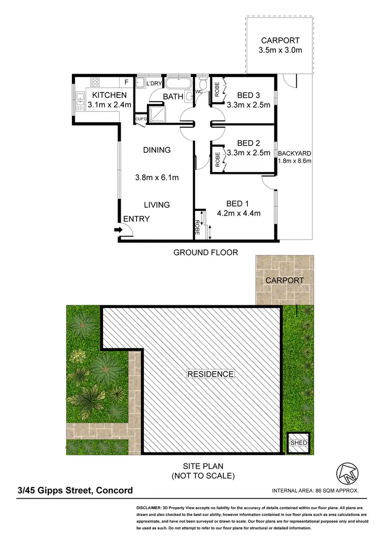 Floorplan of Homely villa listing, 3/45 Gipps Street, Concord NSW 2137