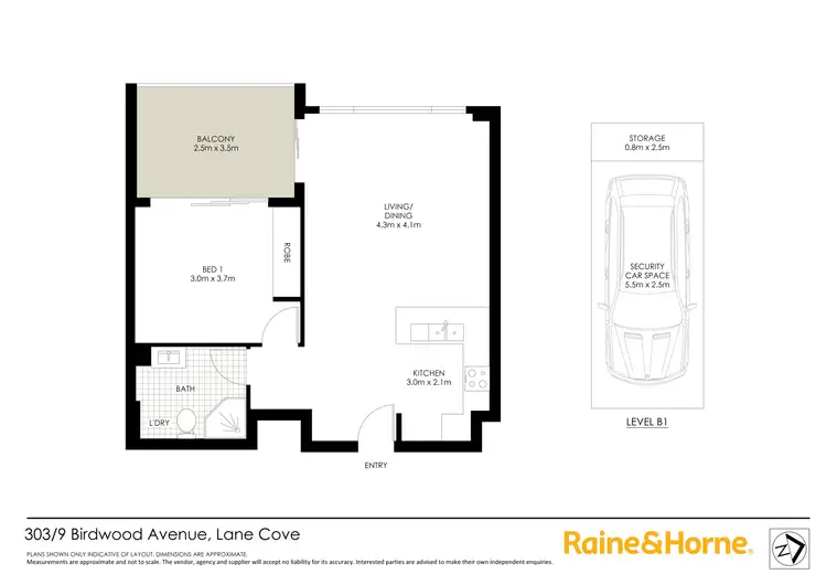 Floorplan of Homely apartment listing, 303/9-13 Birdwood Avenue, Lane Cove NSW 2066