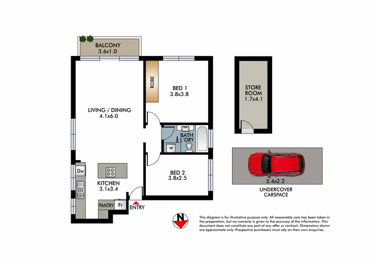 Floorplan of Homely apartment listing, 5/380 Bronte Road, Bronte NSW 2024