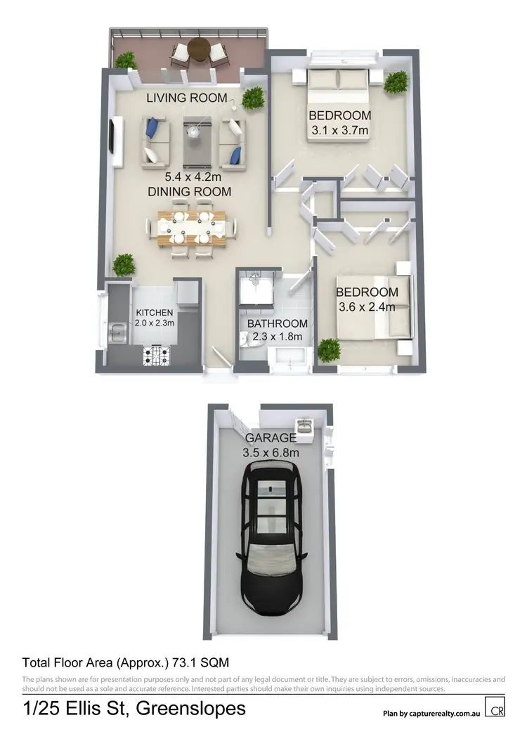 Floorplan of Homely unit listing, 1/25 Ellis Street, Greenslopes QLD 4120