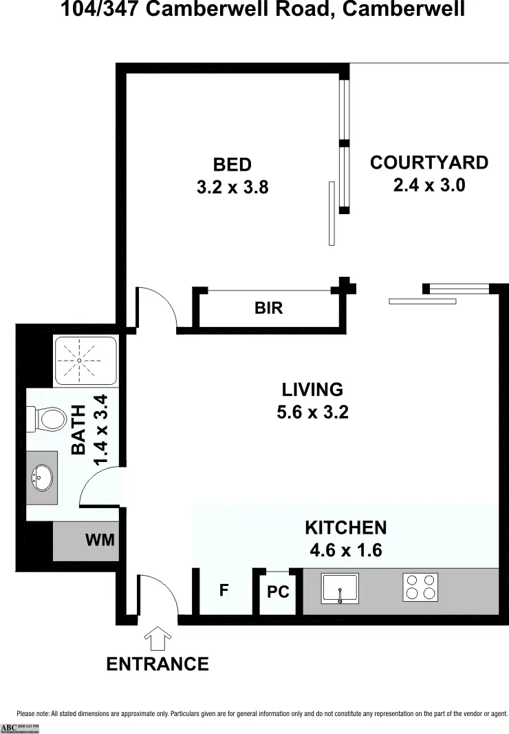 Floorplan of Homely apartment listing, 104/347 Camberwell Road, Camberwell VIC 3124